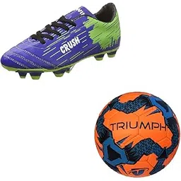 Football Pvc Boss Orange With Gowin Football Shoe Crush Blue Green Size-8