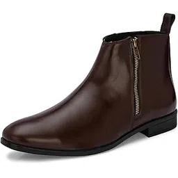 Men's Chelsea Boots | Ankle Height Casuals For Men| All day wear Comfortable Formal Office & Business Wear Shoes | Zipper Boots