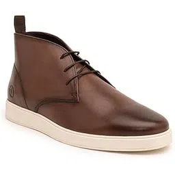 Genuine Leather Chukka Boots with Ortho Footbed and Dual-Tone Finish