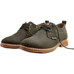 Men's Suede Leather Lace-Up Casual Shoes Oxfords Walking, Office Comfortable and Classy Sneakers with Extra Comfort