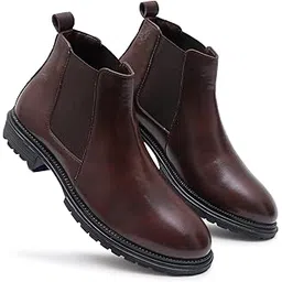 synthetic leather formal chelsea boots for men