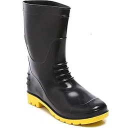 Agarson Full PVC Dual Density High Ankle Bahubali Gum Boots (Yellow, 12" Height, 8)