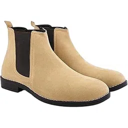 Men's Pacecore Slip-On Boots Block-Heel Chelsea Solid High Top Regular Casual Shoes Without Laces | Perfect for Parties, Outdoor, Trekking, Office