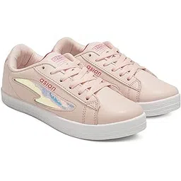 Women's JASMINE-01 Casual White Sneaker Shoes with Full Synthetic Upper Lightweight Lace-Up Shoes for Women's & Girl's