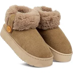 Comfortable Indoor/Outdoor Winter Fur Snow Boot |Women's Slip on Thick Sole Shoes