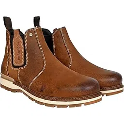 Leather Round Toe Mid Top Chelsea Boots