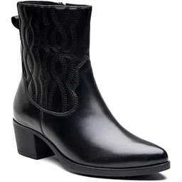 Cowboy Cowgirl Western Ankle Boots Low Chunky Heels Almond Toe Fall Short Boots Shoes for Women