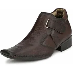 Men's Brown Leather Ankle Boot with Zip Closure
