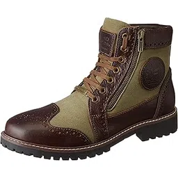 Military Vibe Boots Brown & Navy