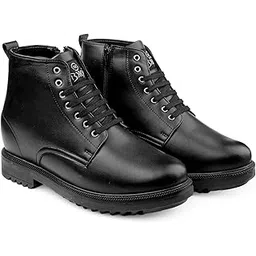 Men's 4 Inch Hidden Height Increasing Pu Leather Material Casual Formal Derby, Laceup Ankle Boot.