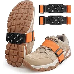 7 Studs Cleats Traction Cleats Anti-Skid Traction Grippers Crampons for Footwear On Walking Jogging Hiking Mountaineering Ice Snow Grippers