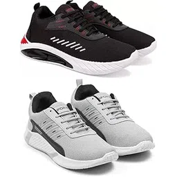 Exclusive Range of Comfort Fit Sports Running Shoes for Men (Pack of 2) Multi