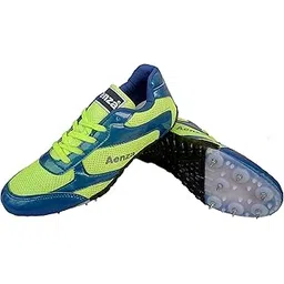 Unisex Athletic Spike Shoes Running Spike Shoes Racing Spike Shoes Sprint Shoes Light Weight with PU Sole - Blue Size 9 (Free Set of 14 Spike Nails & 1 Key)