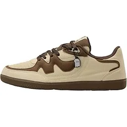 Kanso V2: Beige Women and Girls Low Top Sneakers | Beige & Dark Brown Premium Suede Trainer with Cushioned Insole, Padded Ankle Support & Durable Outsole