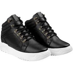 Men's 3.74 Inch Hidden Height Increasing/Elevator, Faux Leather Material Casual Sneaker Laceup, Outdoor Shoe.