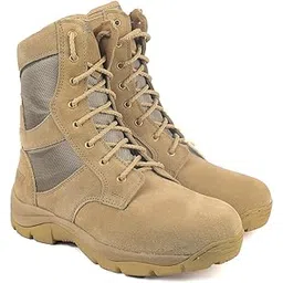 DB-2 CHAIN TAN SUEDE Genuine Leather Military Men's Combat Desert Boots -High Ankle - High Top Lace Up