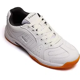 Tennis/Badminton Shoes for Men's Stylish & Comfortable, Lightweight & Breathable Footwear, PU, Lace Up Closure, Shoe for Sports, Playground, Size - 6 to 12 UK