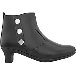 SF Women's Boots – Stylish Artificial Leather Ankle Boots | Comfortable, Durable & Vegan-Friendly Footwear for Everyday Wear | Color Black