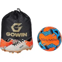 Football Pvc Boss Orange With Gowin Football Shoe Crush Silver Orange Size-8