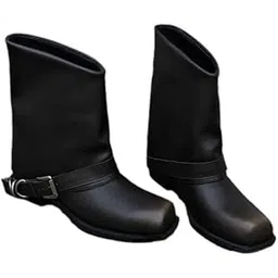 Women's Martin Boots with Metal Buckle, Thick Heel, Ankle Sleeve and Belt Detail