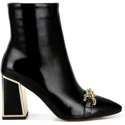 Metallic Chain Detail Boots