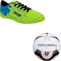 Football Pu M-90 with Gowin Football Shoe Crush Futsal Green Cyan Size-5