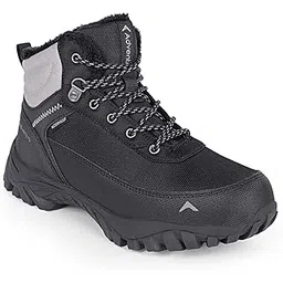 Edge ET 1100 Men's Waterproof Mountain Trekking Boots, Mid-Top, Black, Anti-Slip Grip, Round Toe, UK Size 8