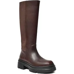 Women's Genuine Leather Knee-High Long Boots with Chunky Sole – Stylish Winter & Casual Wear