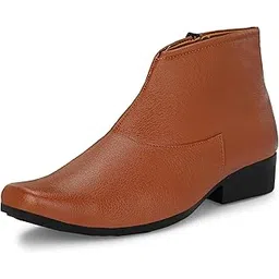 Chelsea-X ™ Fashionable White Leather Zipper High Ankle Length Casual Long Chelsea Boots for Men (IM8200)