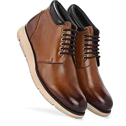 Men’s Classic Leather High-Top Boots with Cushioned Comfort and EVA Outsole Boots For Men