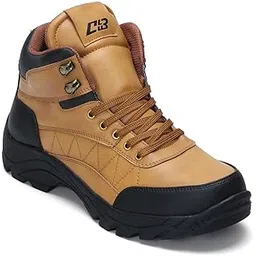 Club Style Men's Boots Semi Casual High Top, Round Toe Hiking Boots with TPR Sole/Lightweight Stylish & Trending with Cushioned Footbed