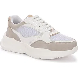 Women Chunky Sneaker | Cushioned Insole for Comfort | Stylish Lace-Up Design | Perfect for Casual Shoe for Girls (A6843)