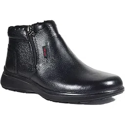 Leather 8617-Black boot for men
