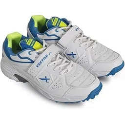Vector X CKT-200 Cricket Shoes for Men's (White-Blue-Green) (Size-5)