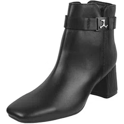 Women's Faux Leather Mid Heel Zipper Semi-Formal Boots