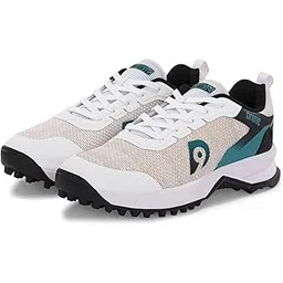 Commander Men, Rubber Stud Cricket Shoes – White/Black