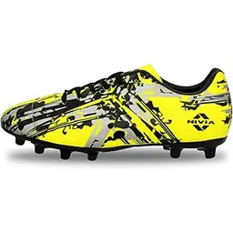 Nivia Storm Football Shoe for Mens, TPU Sole with PVC Synthetic Leather Upper for Hard and Grassy Surfaces Suitable for Sports, Die Cut Soft Cushion, Light Weight Insole (Yellow) UK - 9