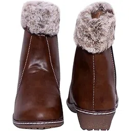 Women's Brown-1 (968) Leather Boots (41)