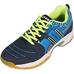 Vector X CS-2000 Unisex Tennis Badminton Court Shoes for Men Women Boys|Synthetic Leather+Mesh Upper, EVA Midsole, Crepe Rubber Sole|Lightweight Indoor Outdoor Sports Footwear Sneakers (Blue, Size-9)