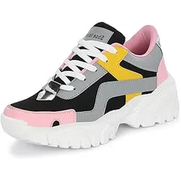 Lightweight Running Sports Girls Women Ladies High Heel Casual Shoes Chunky Sneakers for Women (BAB750-AZ)