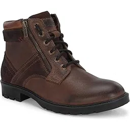 Men's Leather Ankle Lace Up Casual Biker Boots