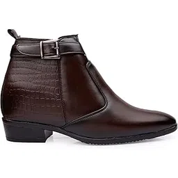 Men's 9 Cm Hidden Height Increasing Faux Leather Material with Casual Formal Slipon Boot.