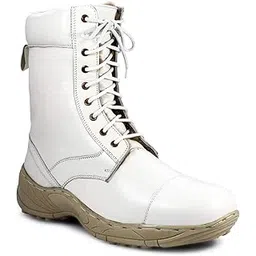 Snow White Leather 10 INCHES Long Boots with Original Fur. ARTICLE-701B UK 5 to 11