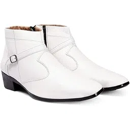 Men's Height Increasing/Elevator Synthetc Meterial Formal Slip-On Ankle Boot