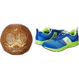 Sports Training Shoe Bright Blue Green Size 8 With Triumph Shooting Ball Leather