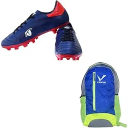 Sports Bag Verfied Mission Backpack with Gowin Football Shoe Ace Navy Red Size-8