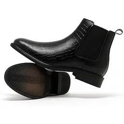 Men's premium Crocodile synthetic leather Chelsea Boots