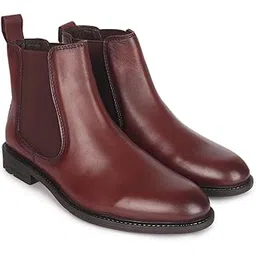 Men's Premium Leather Slip-On Solid Chelsea Boots