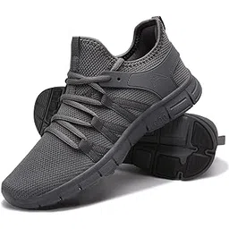 Running Shoes Lightweight Tennis Shoes Non Slip Gym Workout Shoes Breathable Mesh Walking Sneakers, 13-cement Grey, 8 Women/7 Men