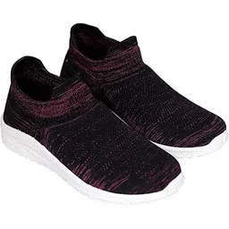 Women's Casual Walking Shoes | Breathable Woven Style | EVA Cushioning | PVC Sole Durability | Ideal for Daily Use | Sizes 4 to 8SHPML_27_BLK-Parent